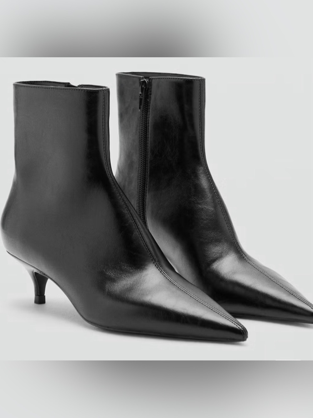 LIKE NEW Mango Kitten Heel Pointed-Toe Ankle Boots